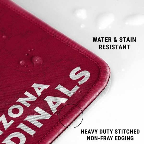 Skinit Large Gaming Mouse Pad - Officially Licensed Arizona Cardinals Distressed Design with Stitched Edges, Waterproof, Non-Slip Rubber Base, Desk Mat for Keyboard & Mouse, 31.5" x 11.8" inches