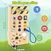 Imagen de Hoarosall Montessori Busy Board de Madera con Interruptor Luminoso LED Juegos Montessori Juguete Niño Bebe 1 2 3 años Regalo Niño Juegos Educativos Juguetes de Viaje para Niños