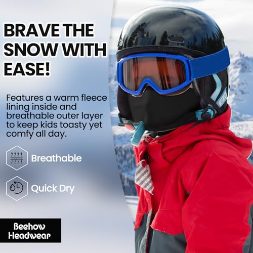 Kids Balaclava Ski Mask&Neck Gaiter Winter for Boys&Girls,Fleece Windproof Neck Warmer for Skiing Cycling Hiking4