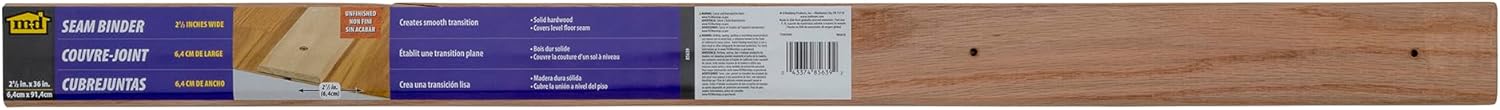 M-D Building Products 85639 2-1/2 in. X 36 in. Unfinished Hardwood Seam Binder w/Screws