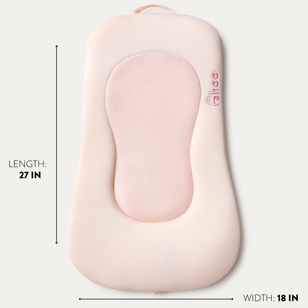 Rahoo Baby Pediatric Therapist-Designed 3-in-1 Infant Lounger; Feeding, Comfort, & Tummy Time (Petal Pink)