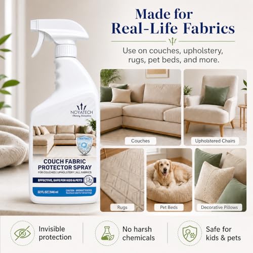Image of NOYATECH Fabric Protector Spray, Couch Upholstery Stain Guard, 32 oz
