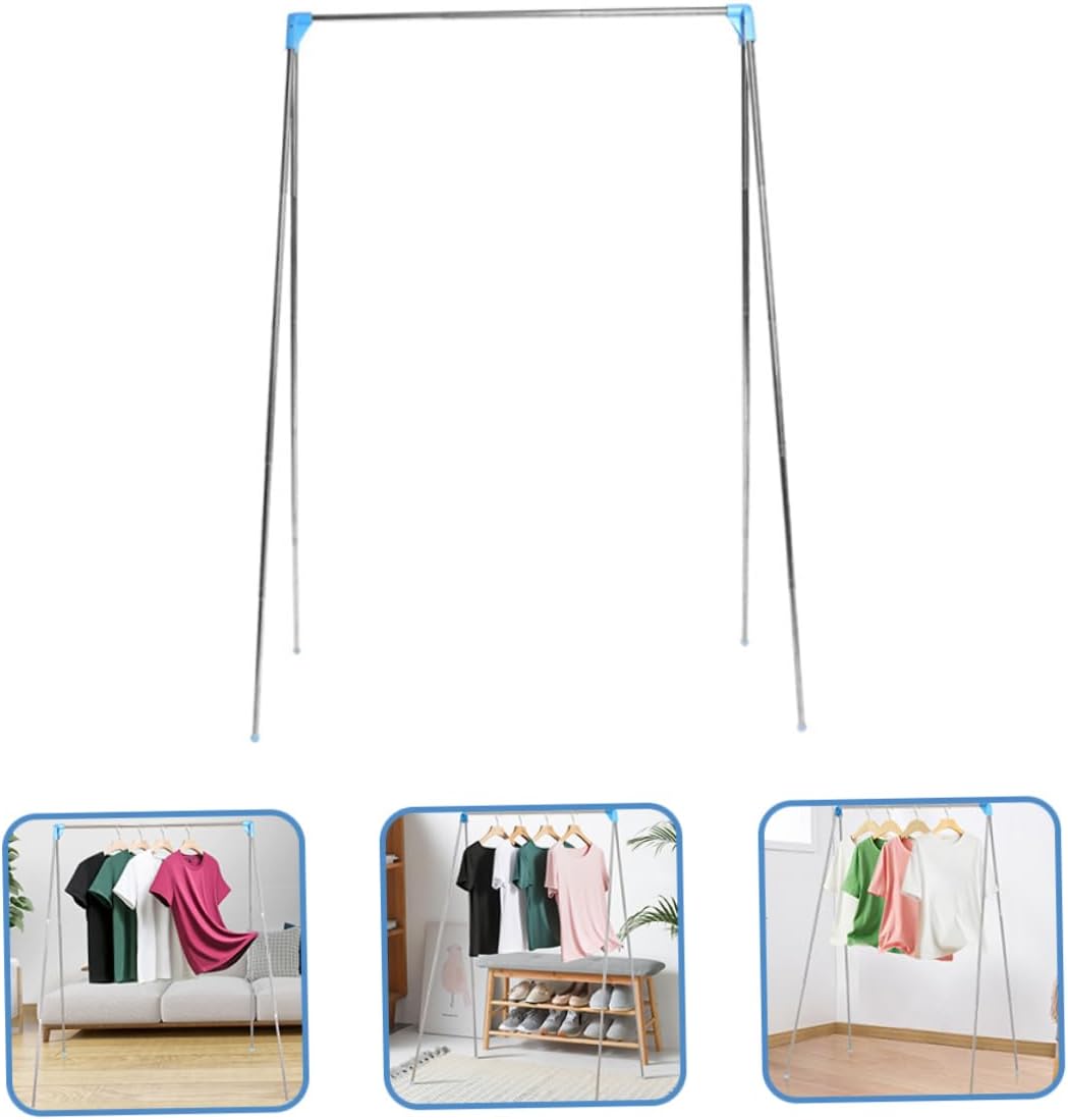 Retractable Stainless Steel Clothes Rack Space Saving Extension Type Hanger for Home Laundry Drying Indoor Portable Household Use