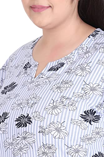Image of In Love Women's Cotton Plus Size Longline T-Shirt Half Sleeve with Pockets | Cotton fabric - soft longline T-shirt with easy plus-size fit