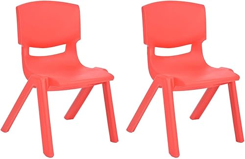 JOON Paquete de 2 sillas apilables de plástico para niños, 20.8 x 12.5 pulgadas, los juegos de sillas perfectos para salas de juegos, escuelas,