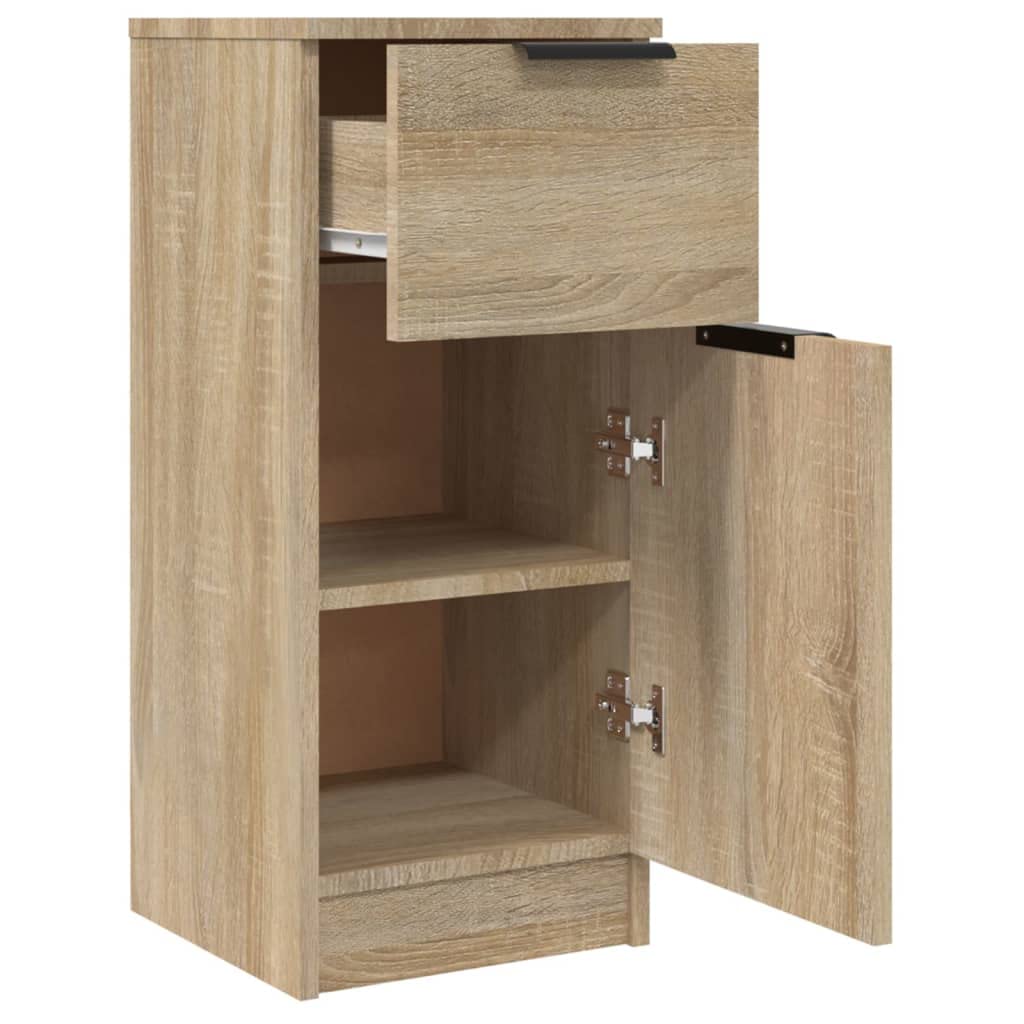 Drewniany Kredens, Solidna Płyta MDF, Szafka do Przechowywania z 2 Półkami i 1 szufladą do Salonu lub Sypialni, 30x30x70 cm (1 x Sideboard)