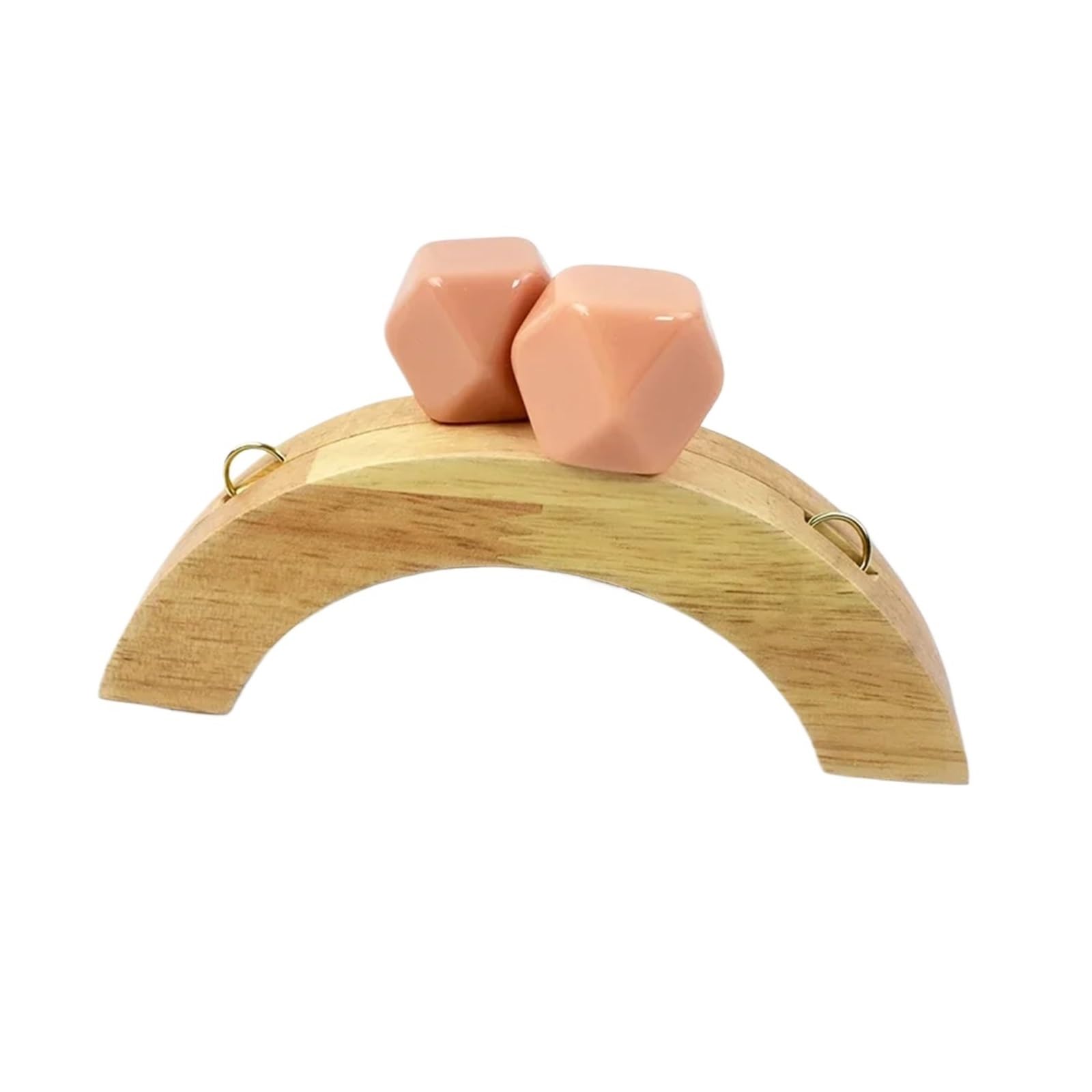 PVUVTNAHW 1Pc 14cm Wooden Purse Handle Colored Beads Mini DIY Bag Frame Kiss Women Handbag Closure Clasp Handmade Accessories(Pink)