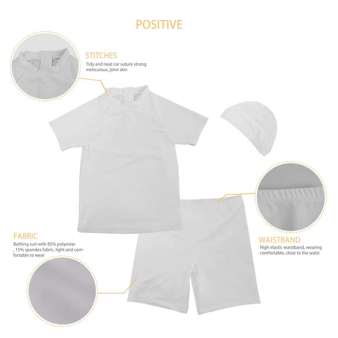 AFPANQZ American Flag Design Boys Swim Shirts Short-Sleeve + Board Shorts + Swimming Cap Sun Protection UPF 50+ Swimsuits 3 Piece Swimwear 7-8t Boys Swim Trunks