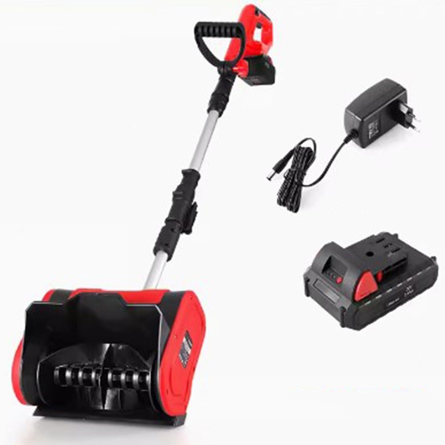 Spazzaneve senza fili, 30,5 cm, 20 V, a batteria, con manico regolabile, design leggero, ideale per vialetti e marciapiedi (include 1 batteria)