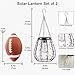 Hanging Solar Lantern Lights, Solar Chandelier Outdoor Waterproof Vintage Copper Outdoor Hanging Lights for Outside Gazebo, Pergola, Porch, Yard, Garden, Pathway, Decor, 2 Pack- ALL FORTUNE