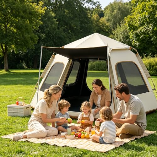 Carpa instantánea impermeable y resistente al viento para 4 personas miniatura 1