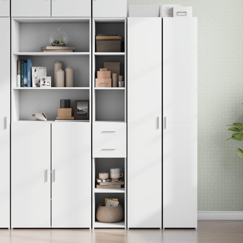 Armadio Highboard bianco, 30 x 42,5 x 185 cm, in legno