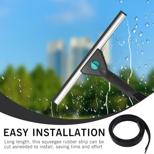 Image of 41 Inch Black Silicone Squeegee Replacement Blade - Refillable Squeegee Head for Windows, Shower Doors, and Glass Cleaning