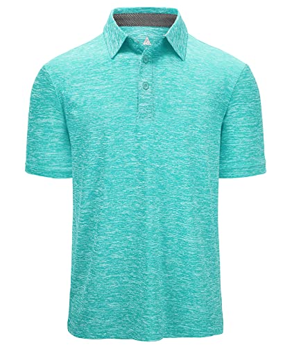 Scodi Polo Shirts For Men Casual Short Sleeve Golf Polo Athletic Daily Collared Shirt Tennis T-Shirt 008-Light Blue M #TOP18