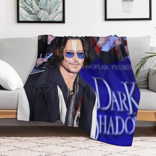 MTMHFPER Johnny Depp - Manta plegable suave para viajes en coche, invierno, no se desprende, terciopelo transpirable, sensación de felpa
