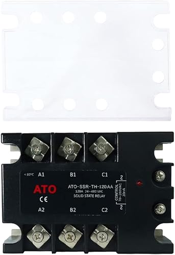 Miniatura 3 de Relé de estado sólido ATO, trifásico, SSR-120AA, 120A 70-280V CA a CA, interruptor de cruce cero, indicador LED