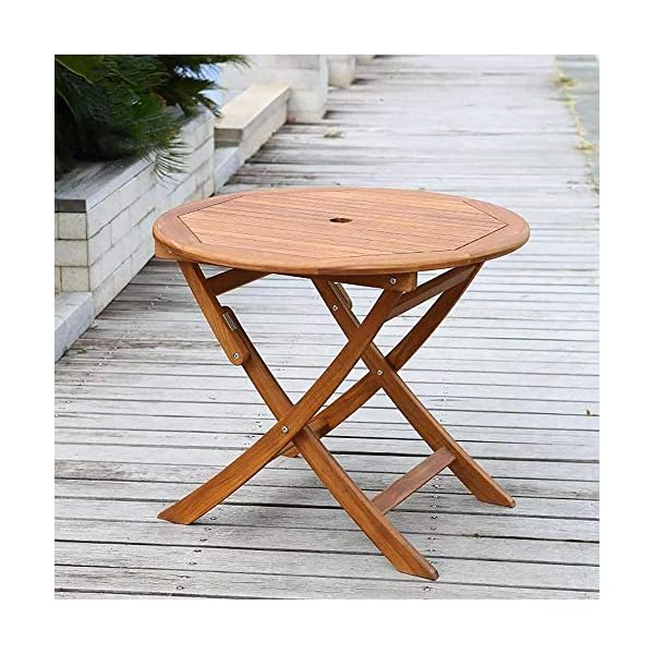 MUY High-grade teak leisure anticorrosive solid wood table and chairs Outdoor balcony cafe bar garden furniture 1 table + 4 chairs - Image 4