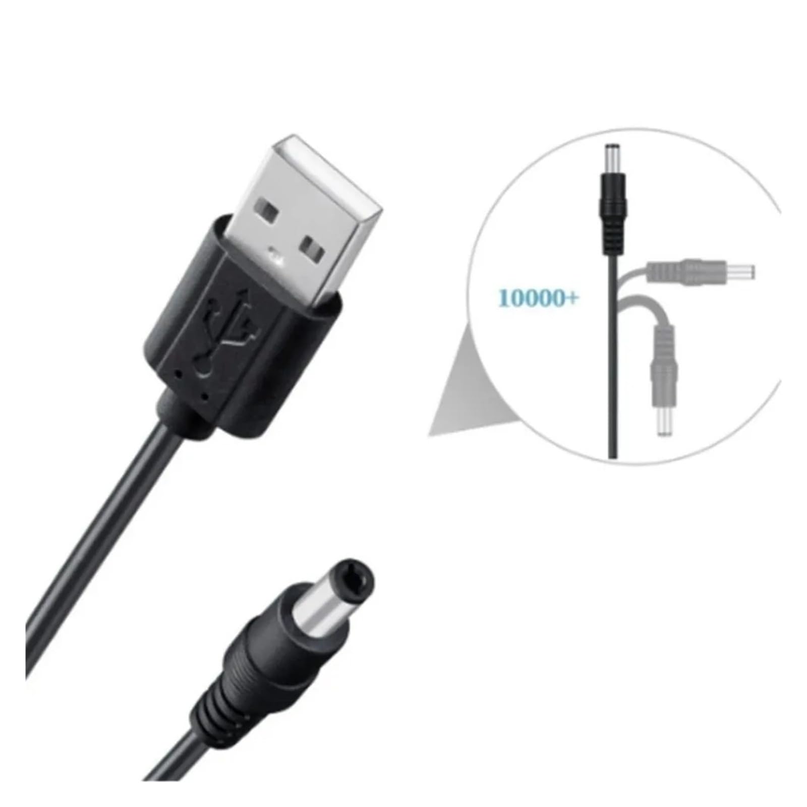 Câble de charge USB DC 5,5 x 2,1 mm 5 V 8 pointes connecteur universel