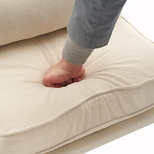 Sillón Plegable Tela Lino Blanco miniatura 5
