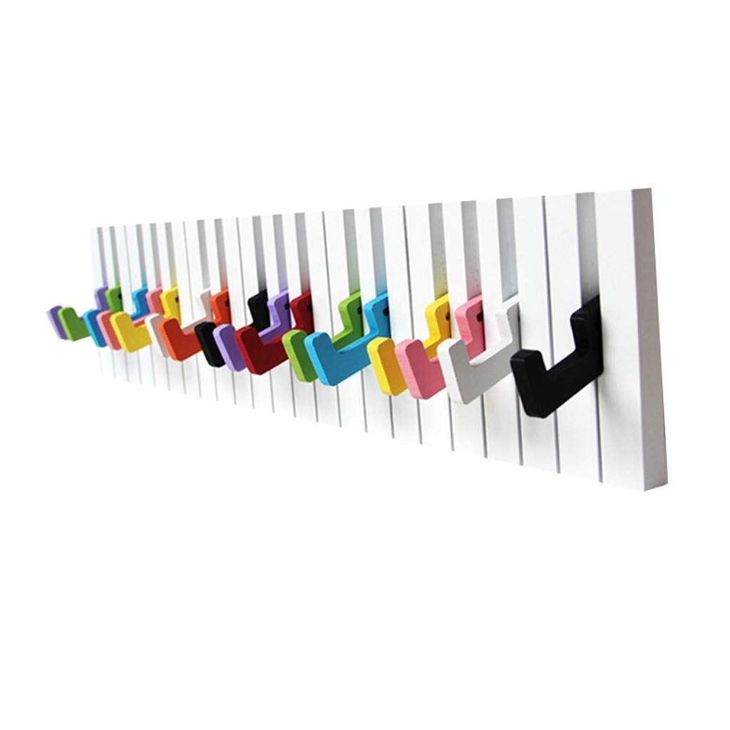 MOBYGKFY Simple Living Room Hook, Wall Hanging Wall Coat Hook Wooden Hanger Children Piano Key Kindergarten Bedroom Hook