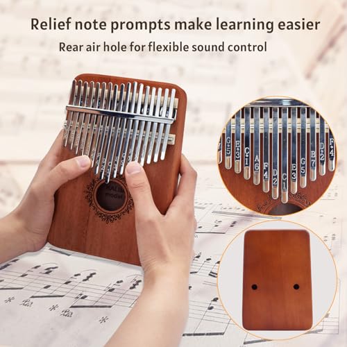 Image of Kalimba Thumb Piano 17 Key,Mbira Instrument,Musical Gift for Kids & Adults