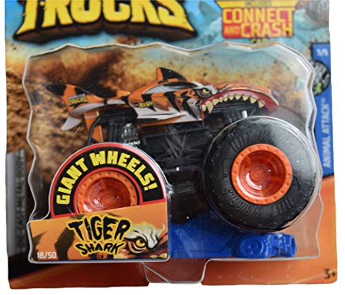 Hot Wheels Monster Trucks Tiger Shark 18/50 Connect and Crash car miniatura 2