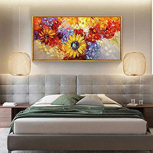 Peinture à l’huile fait à la main toile texturée art mural premium fleurs