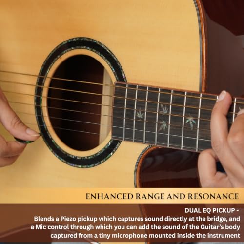 Image of Vault DA60CE 41-Inch Solid Spruce Top Electro-Acoustic Guitar with Dual EQ Pickup and Armrest - Natural