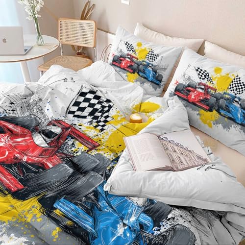 Housse de couette course auto en microfibre douce avec fermeture éclair rapide - 4