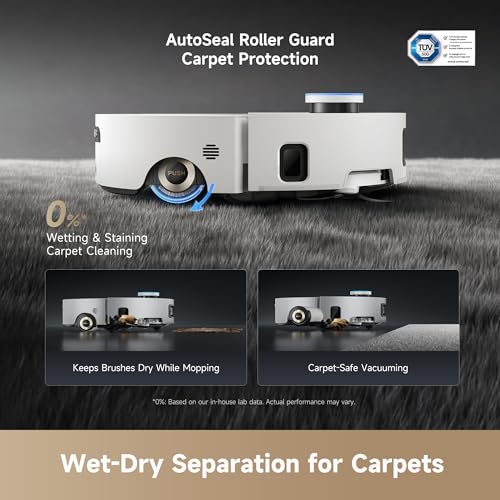 Image of DREAME Aqua10 Ultra Roller Complete Robot Vacuum and Mop & 30,000Pa Suction, Self-Cleaning Dock & Extending Roller Mop, Heat-Washes & Dries, Carpet Protection, AI Camera & LiDAR Avoidance Tech