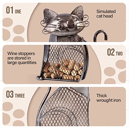 Drincarier Cat Decor Wine Cork Holder Tabletop Wine Racks Shelf Metal Wine Bottle Holder Home Decor Wine Decor… (Cat Cork Holder) #TOP7