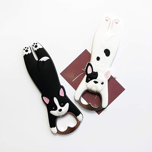 Miniatura 8 de Imán de refrigerador de silicona para abrebotellas de cola de cerveza, camarero, cocina, barware de metal, novedad, forma divertida (rayas gato)