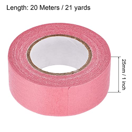 Image of uxcell 3Pcs 25mm 1 inch Wide 20m 21 Yards Masking Tape Painters Tape Rolls Pink