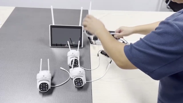 camcamp セキュリティカメラワイヤレス屋外　SC37 Camcamp SC37 WiFi PTZ Wireless Home Security Cameras System with 10.1