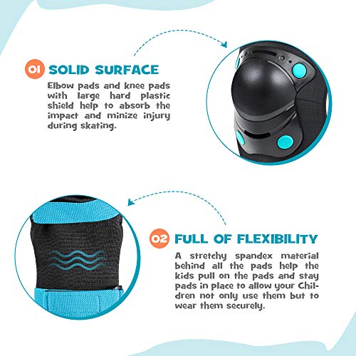 image for JBM Kids Protective Gear Set for 3-5 Years Kid Helmet Elbow Knee Pads 