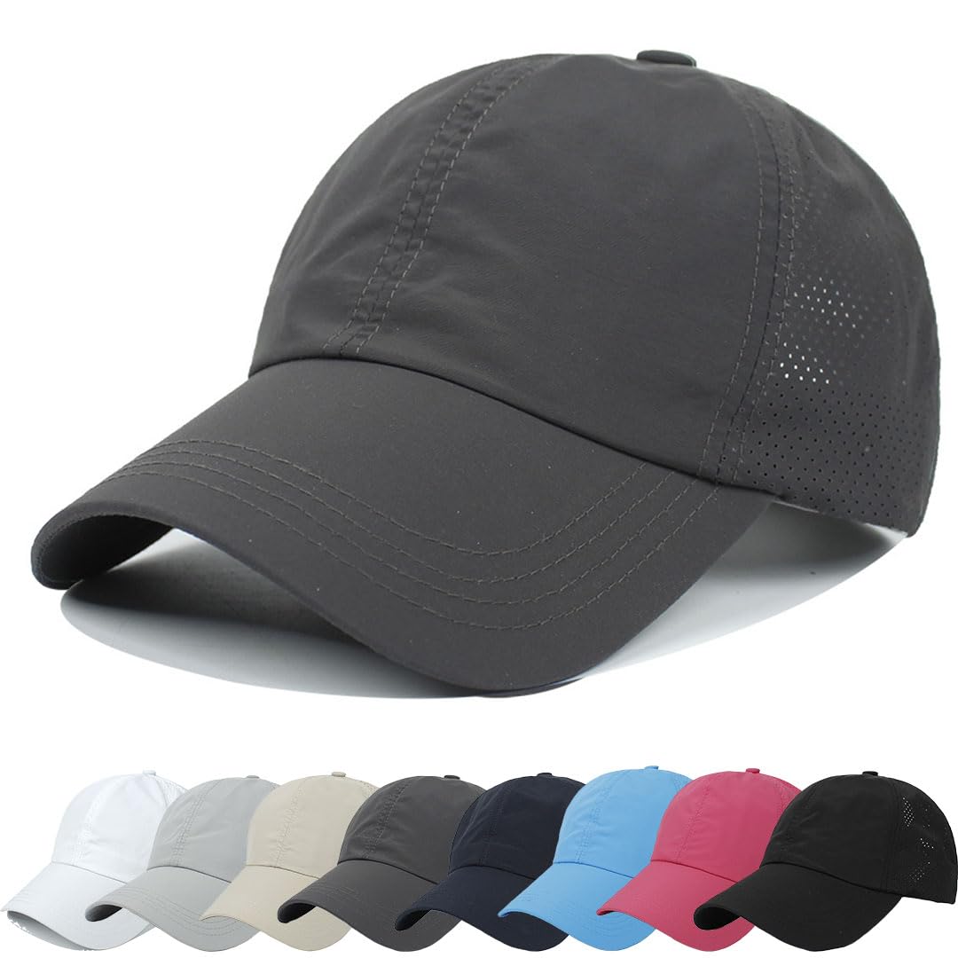 Gorra de Béisbol Mujer Cola de Caballo Verano Transpirable Gorra Secado rápido del Deporte Ponycap de High Messy Bun Ajustable Buckle - 3