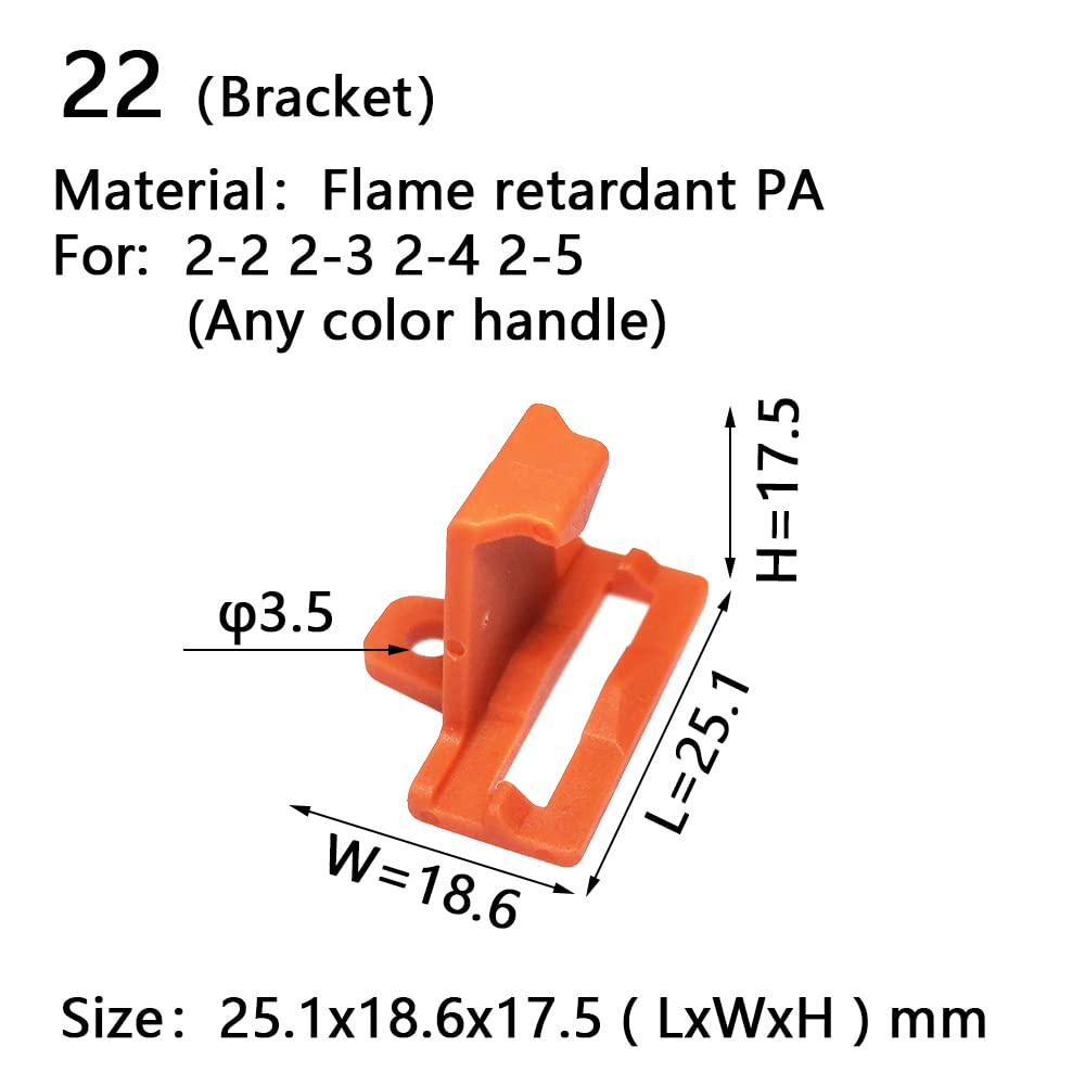 10/25/50/100PCS Wire Connectors 2-2T Terminal Block Conductor SPL Push-in Terminal Block Cable Splitter LED Light conector(2-3T(Colors Handle),100 PCS)