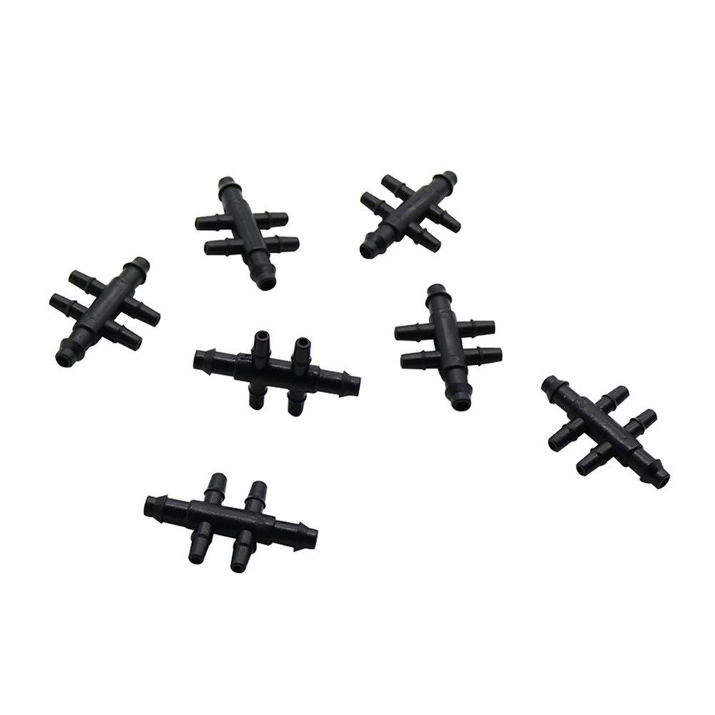 Giunti per Tubi in PVC da 1/4" a 1/8" Splitter da Giardino a 6 Vie Raccordi per irrigazione a Goccia Connettore per Tubo Strumenti per l'agricoltura Connettore per Tubo dell'Acqua 20