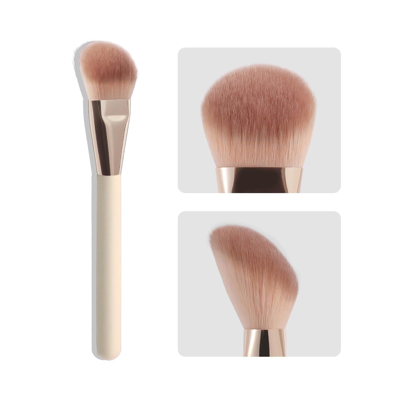 Moguri Brocha facial multitarea, brocha angular para maquillaje en crema líquida, contorno, colorete, bronceador, herramienta de maquillaje facial en ángulo