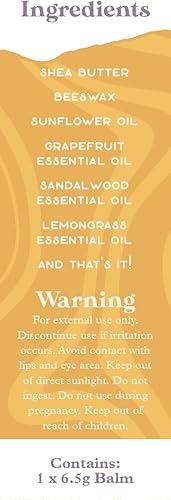 Miniatura 9 de Tacoma Aroma - Bálsamo de aceites esenciales en barra  Bálsamo corporal de cera de abeja natural  Mezcla de aceites esenciales de pomelo, hierba de