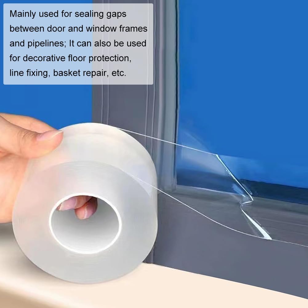 Nastro Sigillante per L'isolamento Di Porte E Finestre,5cmx10m Nastro Sigillante Impermeabile Isolante per Finestre,Striscia Di Tenuta Autoadesiva Impermeabile,Trasparente Nastro Sigillante