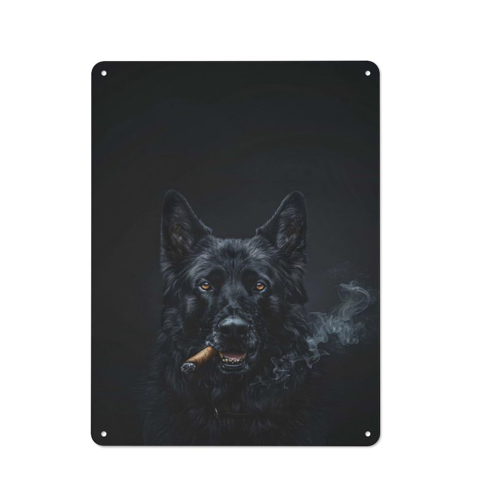 Junmoney German Shepherd Cigar 40X30cm Vintage Tin Sign With For Hobby Room Or Studio, For Winter Interiors And Metal Sign Collectors