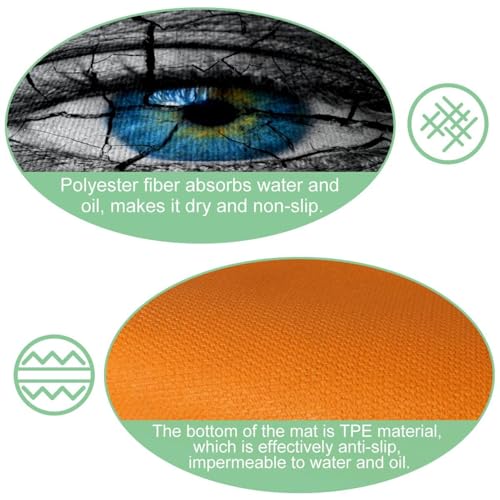 Tapis de cuisine absorbant et lavable à texture craquelée sèche - Lot de 2 - 6