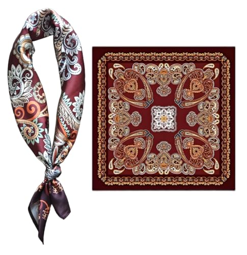DIMENSIONI PERFETTE: Sciarpa quadrata da 53 x 53 cm, dimensione ideale per creare diversi stili eleganti intorno al collo o come accessorio