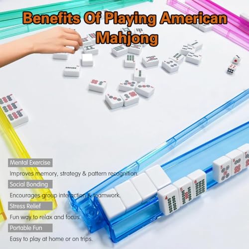 Juego de Mahjong Americano con 166 fichas y accesorios miniatura 4