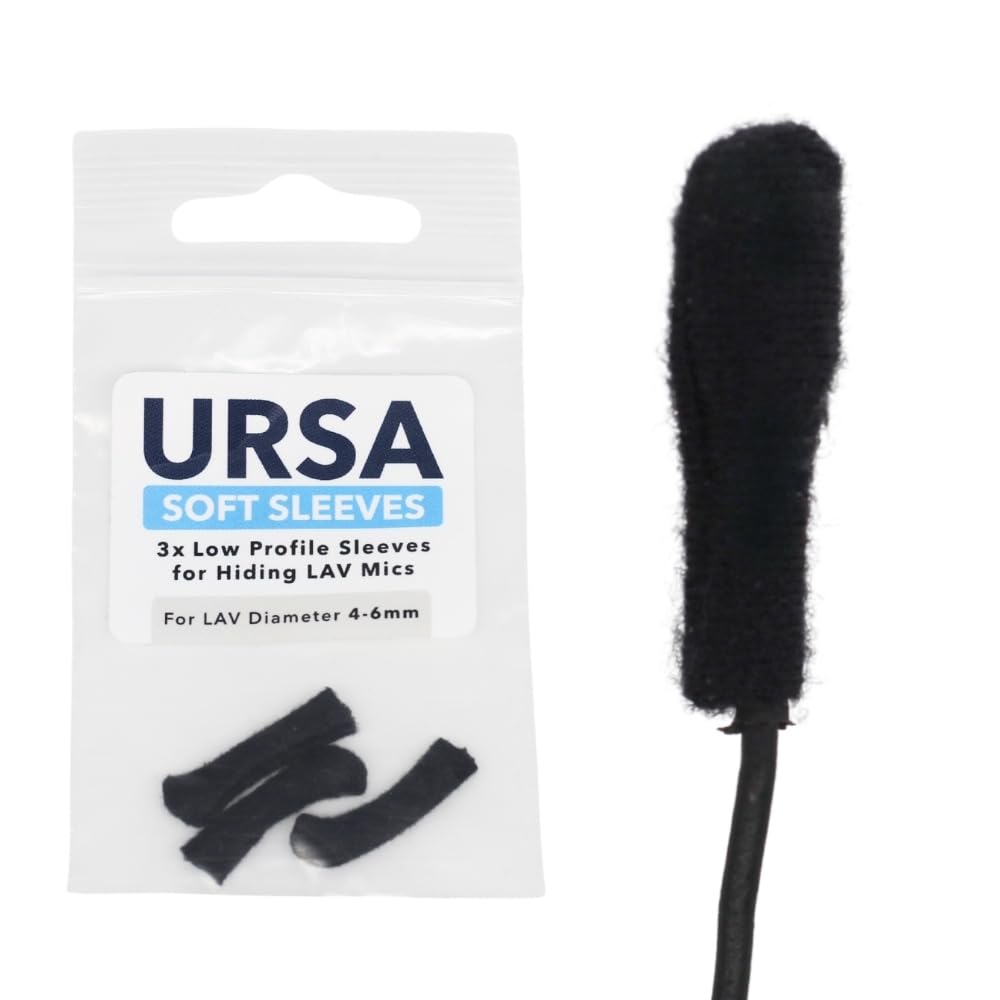 URSA Soft Sleeves - Reusable, Low Profile Sleeves for Hiding LAV Mics (6mm) (Black)