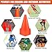 9 Inch Cones Sports, 15 Pack Orange Soccer Cones Training Agility Field Marker Plastic Traffic Cones for Football Basketball Drills Multipurpose Practice, Indoor Outdoor Games Activity Party Events
