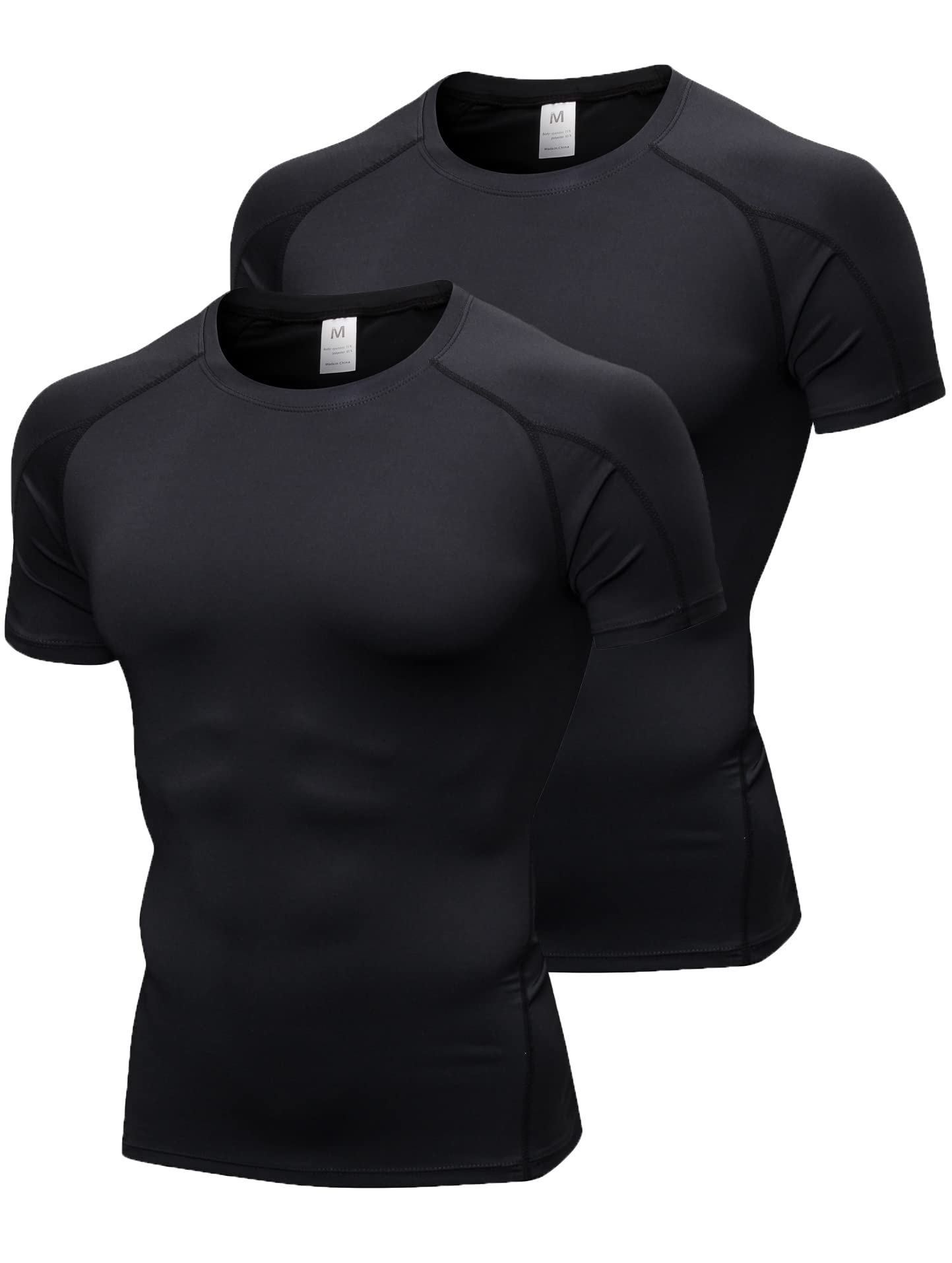 Men's Compression Shirts Short Sleeve Workout T Shirt Cool Dry Athletic Undershirts Gym Yoga Base Layers Running Tops