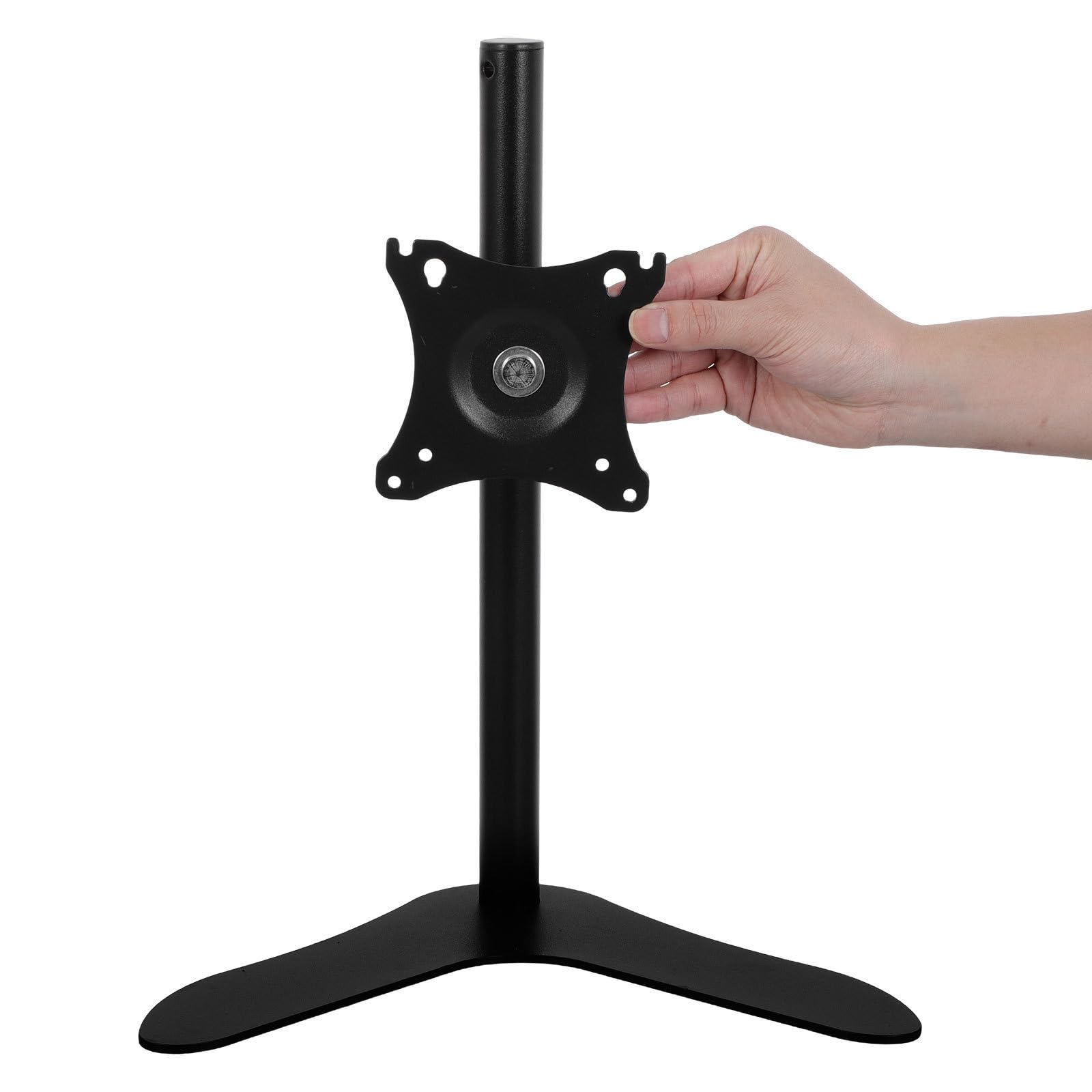 Angoily Supporto per Monitor da 14-27" Rotazione a 360°, Inclinazione ±45° e Altezza Regolabile in Acciaio Laminato a Freddo per Postazioni di Lavoro Domestiche