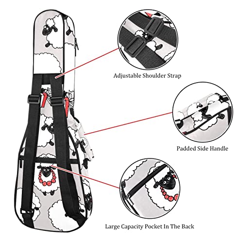 Housse de ukulélé de concert robuste grise avec finitions soignées et rembourrage 10mm - 3